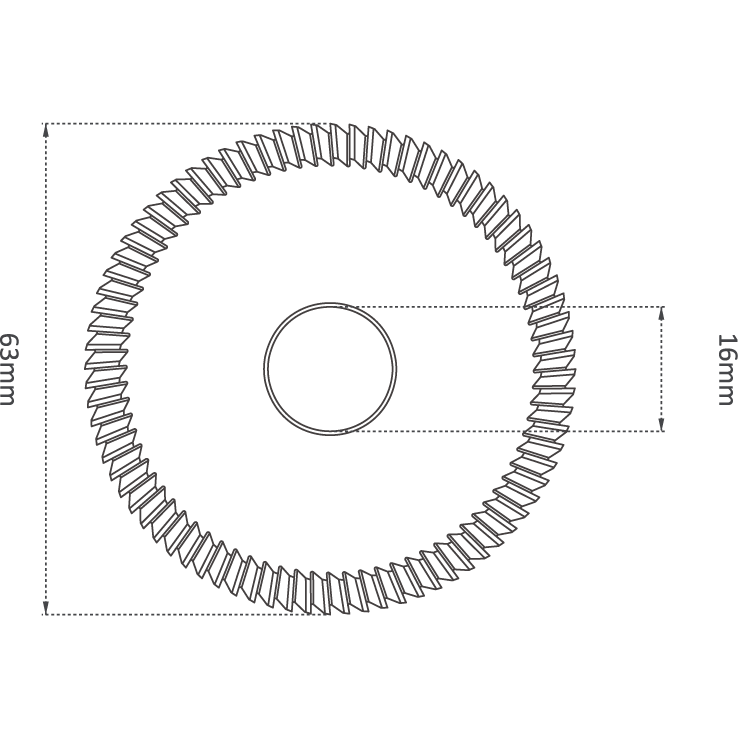 P-1497 HSS M35 63mm (45°) Angle Milling Cutter